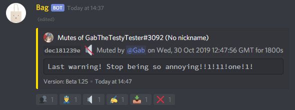 User mutes in usercards
